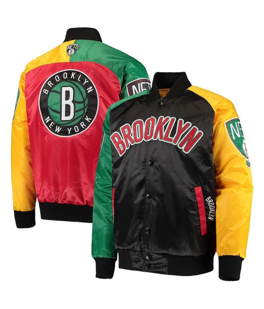 Brooklyn Nets Black Varsity Jacket – Front View