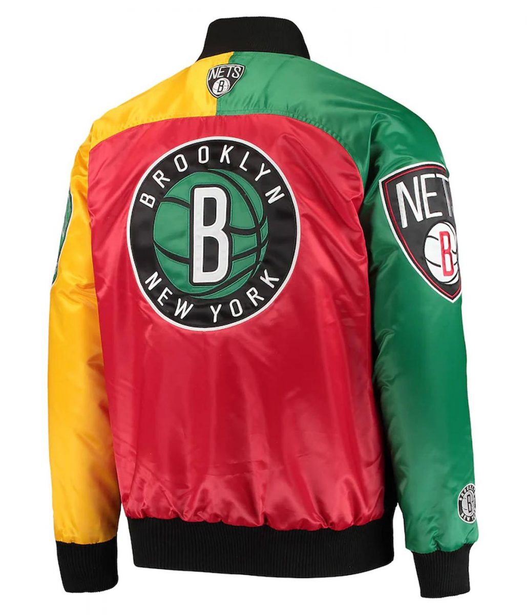 Brooklyn Nets Black Varsity Jacket – Side View