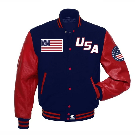 Blue Blue Varsity Jacket – Front View