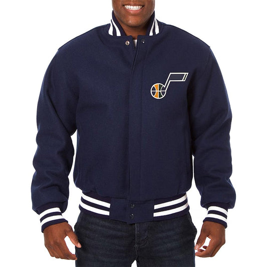 Utah Jazz Blue Varsity Jacket – Front View