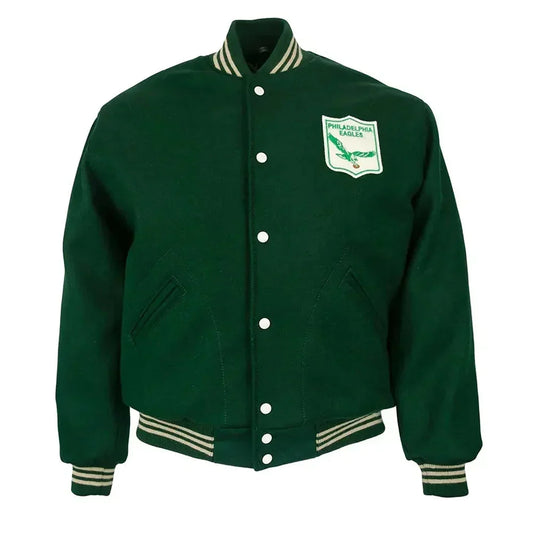 Philadelphia Eagles Green Varsity Jacket – Front View