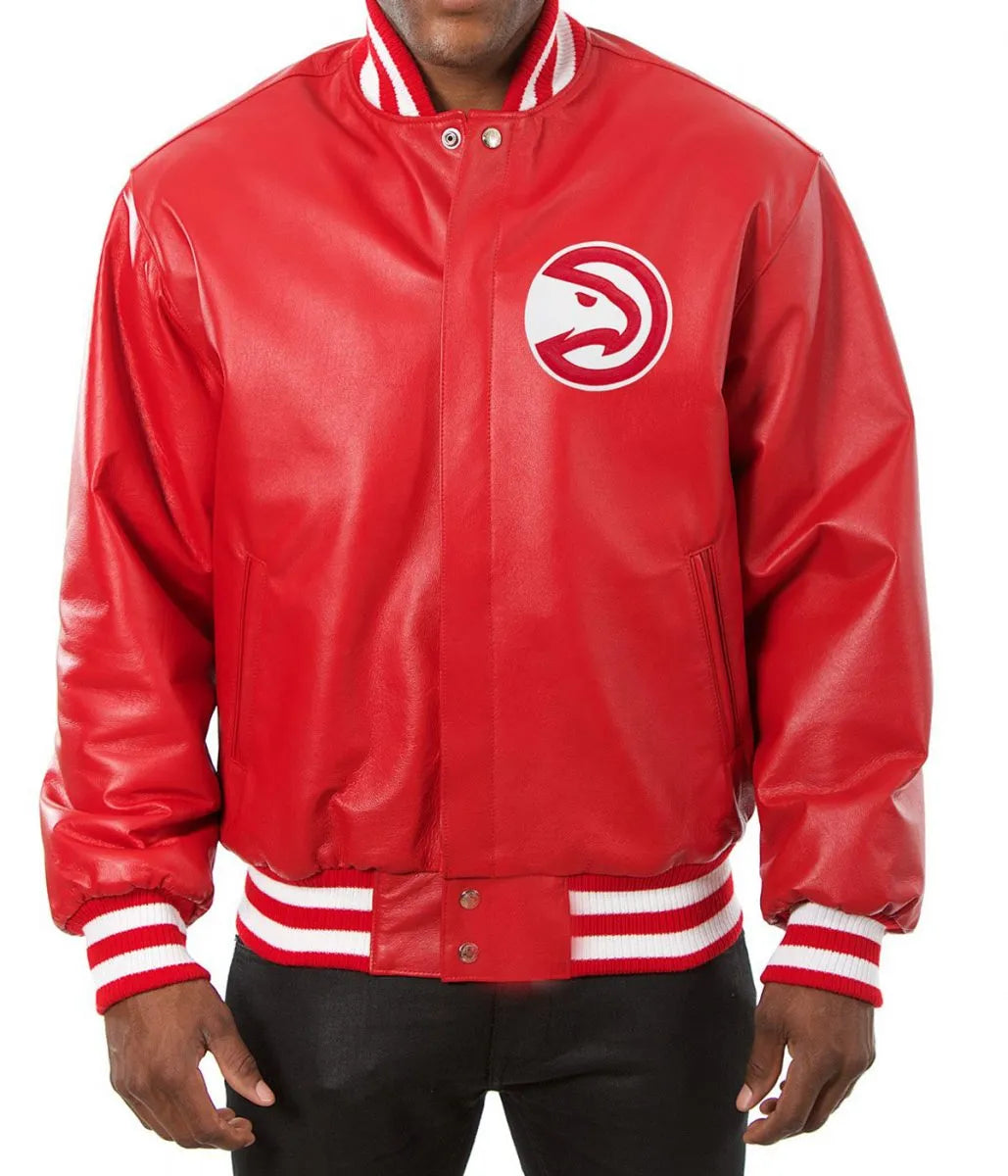 Atlanta Hawks Red Varsity Jacket – Back View