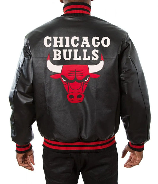 Chicago Bulls Black Varsity Jacket – Back View