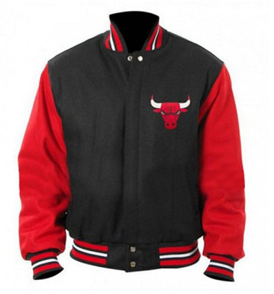 Chicago Bulls Black Varsity Jacket – Back View