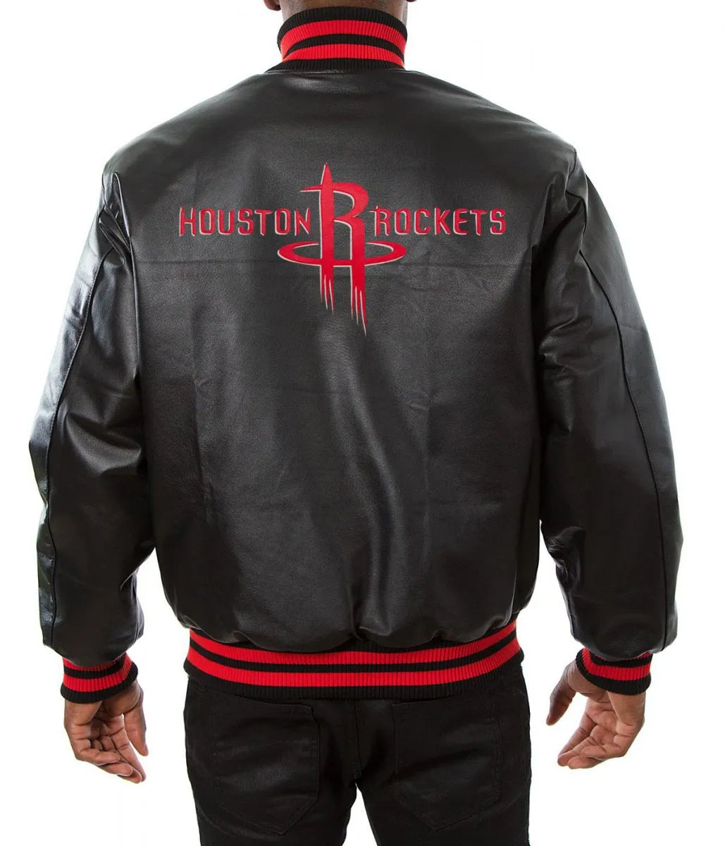 Houston Rockets Black Varsity Jacket – Front View
