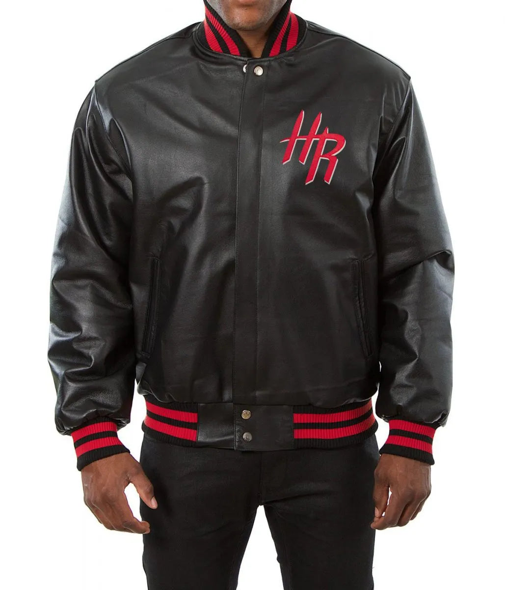 Houston Rockets Black Varsity Jacket – Back View