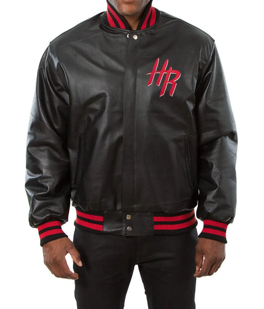Houston Rockets Black Varsity Jacket – Back View