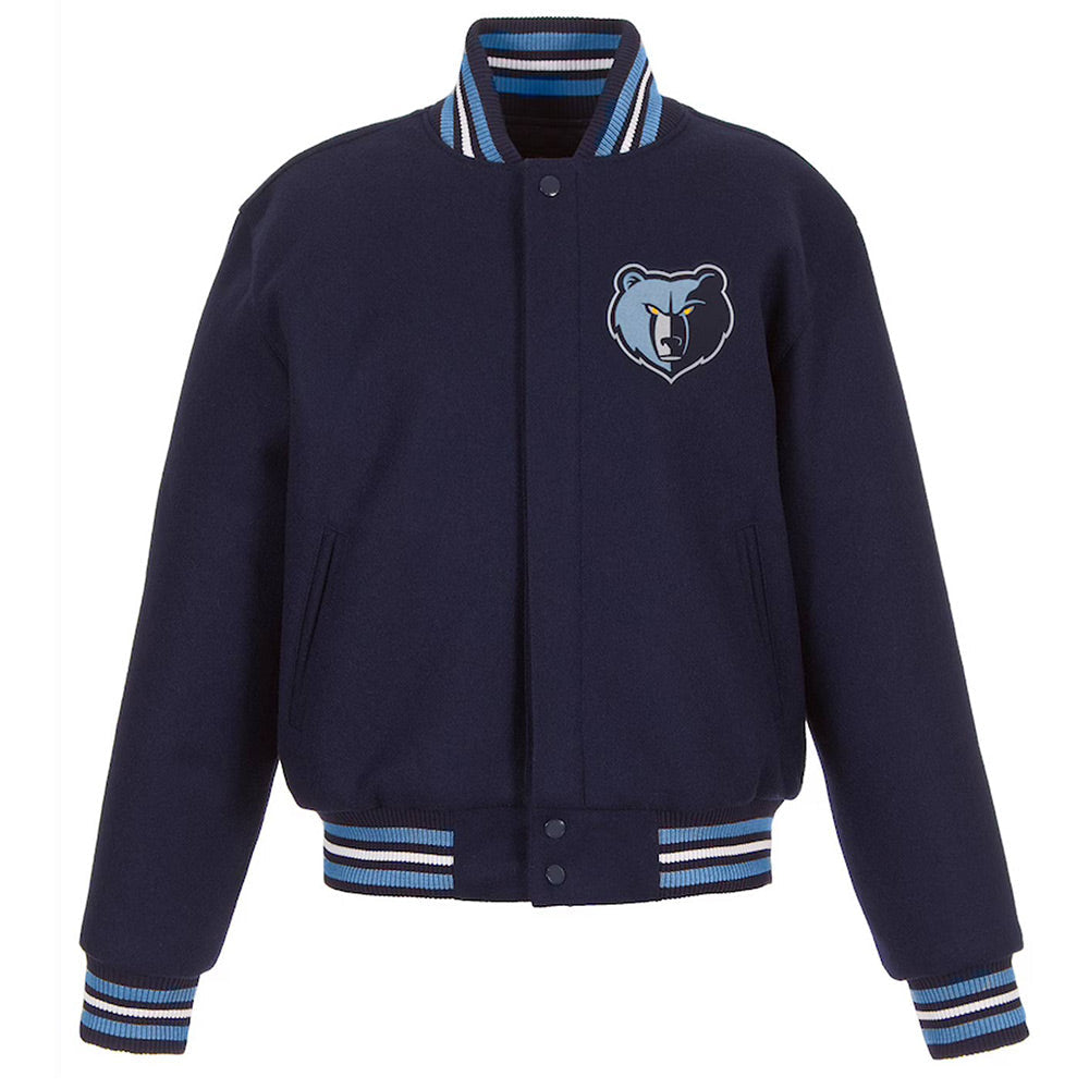 Memphis Grizzlies Blue Varsity Jacket – Front View