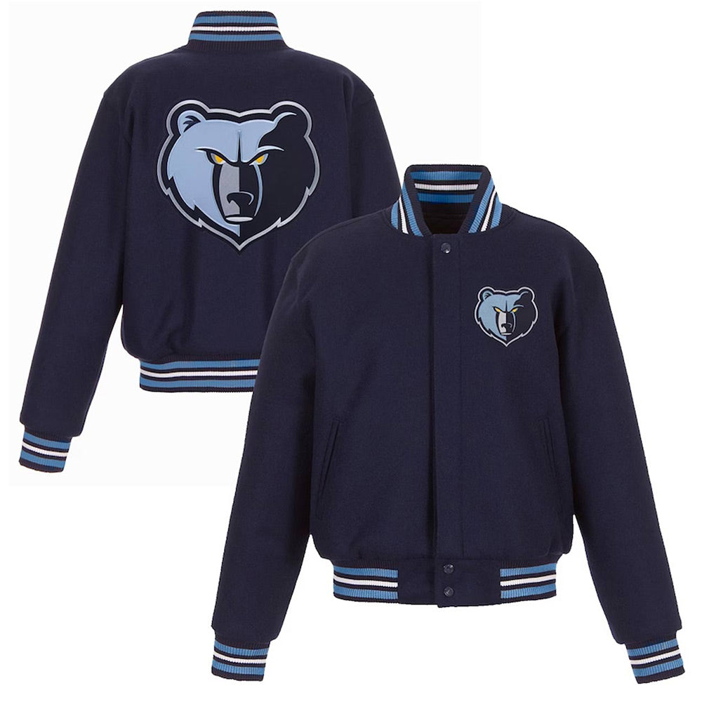 Memphis Grizzlies Blue Varsity Jacket – Side View