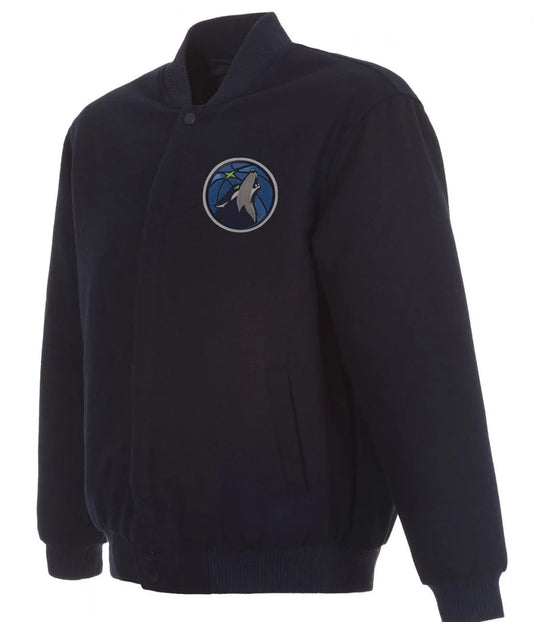 Minnesota Timberwolves Blue Varsity Jacket – Front View