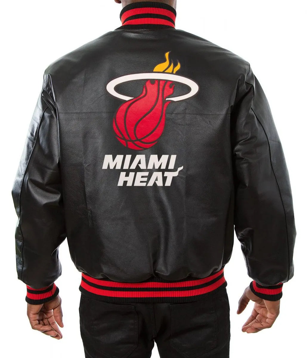 Miami Heat Black Varsity Jacket – Front View