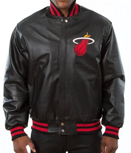 Miami Heat Black Varsity Jacket – Back View