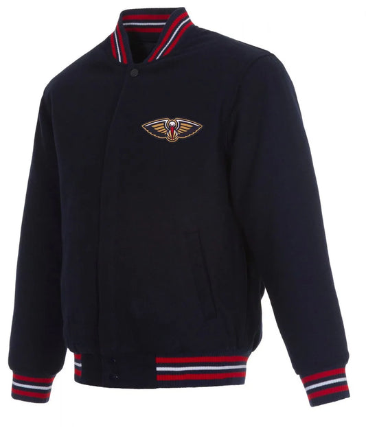 NBA Blue Varsity Jacket – Front View