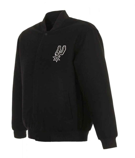 Varsity San Antonio Spurs Black Wool Jacket