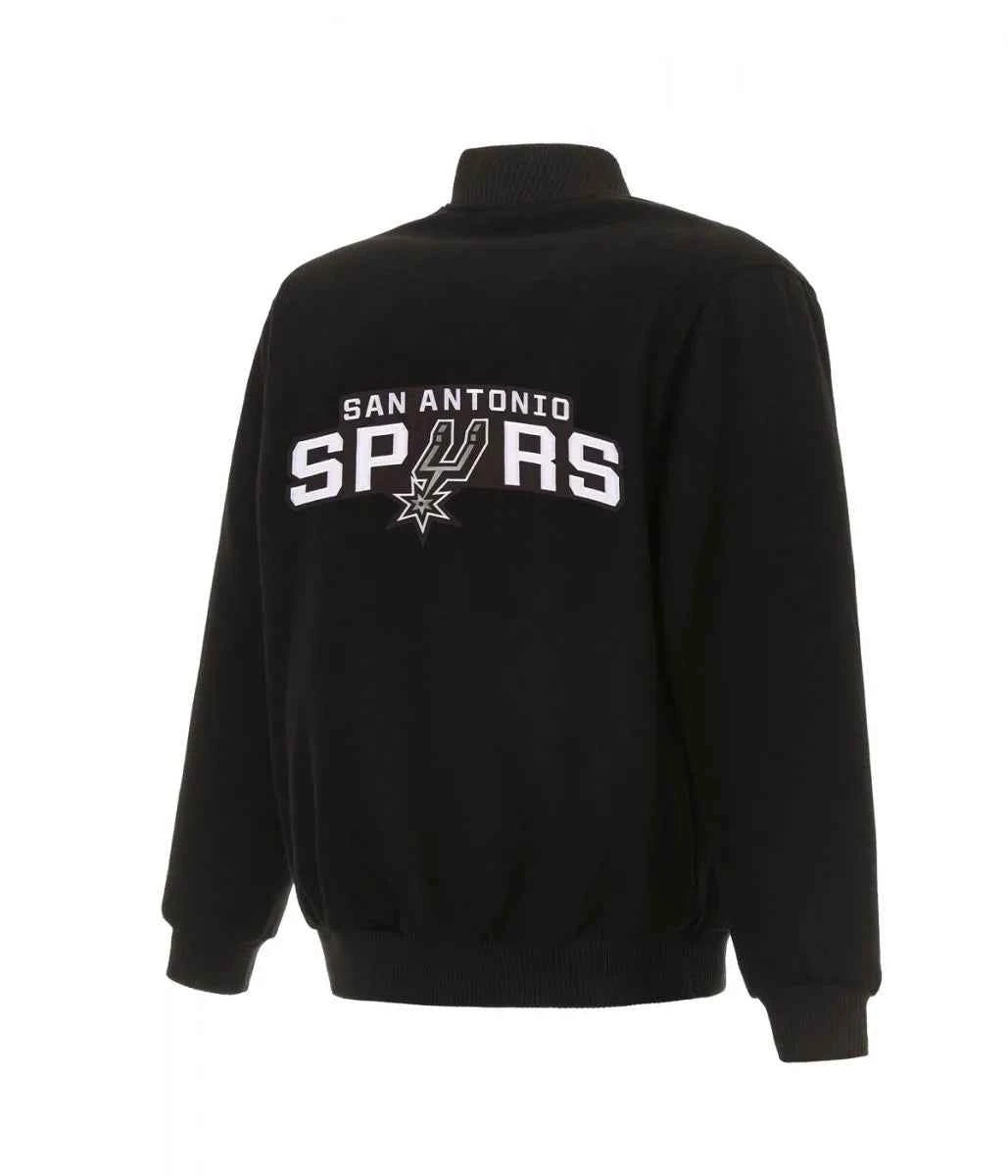 Varsity San Antonio Spurs Black Wool Jacket