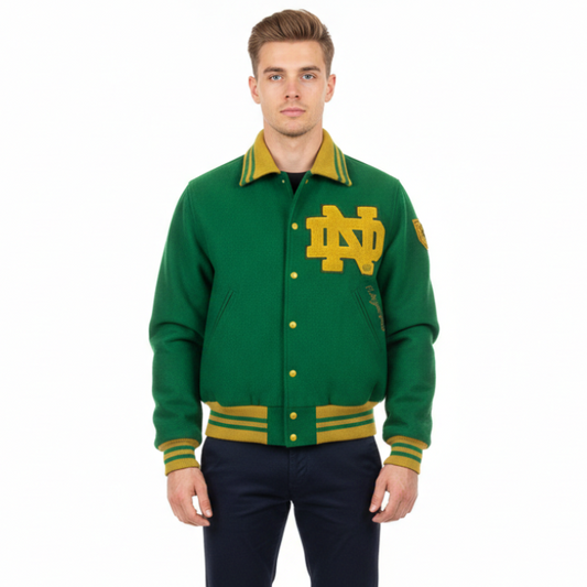 Notre Dame Fighting Irish Letterman Jacket – Front View
