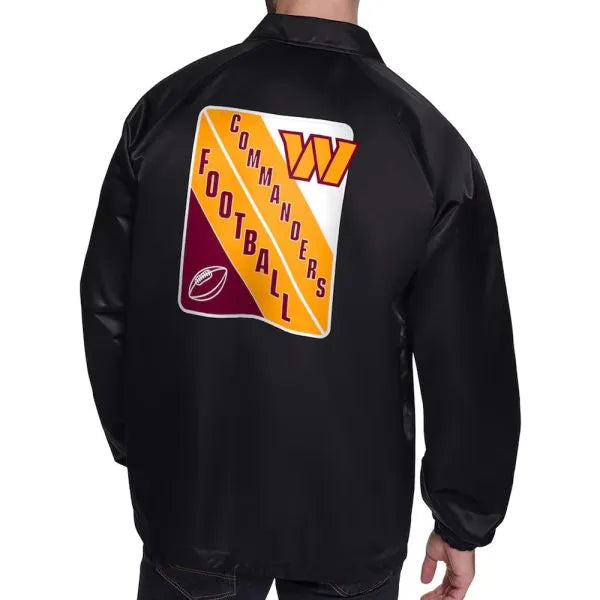 Washington Commanders Black Sports Jacket – Close-Up Detail