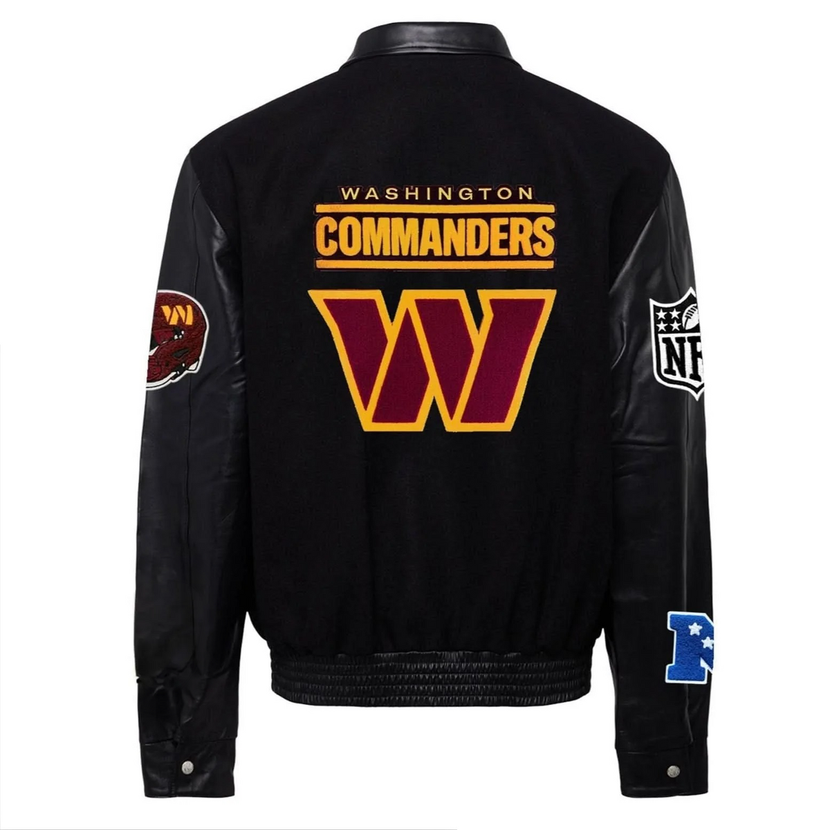 Washington Commanders Black Varsity Jacket – Back View