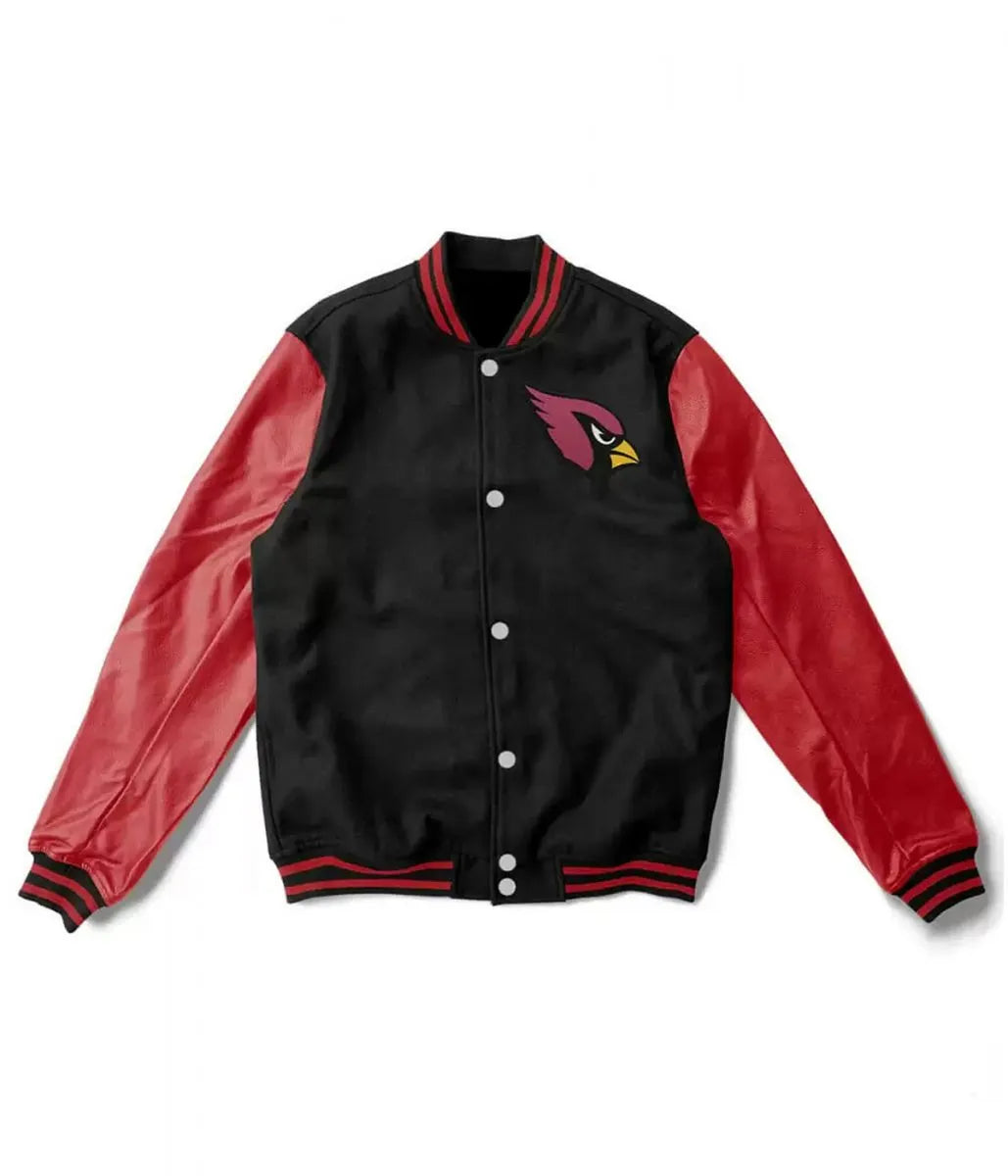 Arizona Cardinals Black Varsity Jacket – Front View