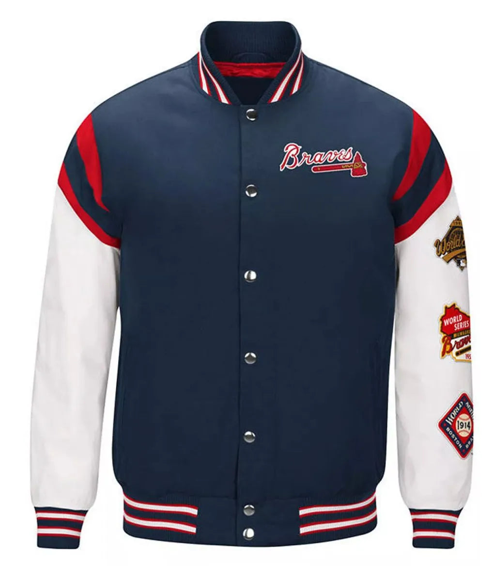 Atlanta Braves Blue Sports Jacket – Front View