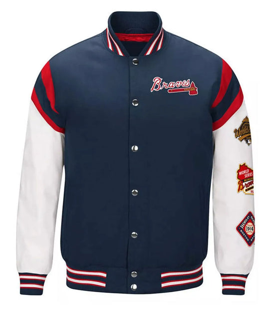 Atlanta Braves Blue Sports Jacket – Front View