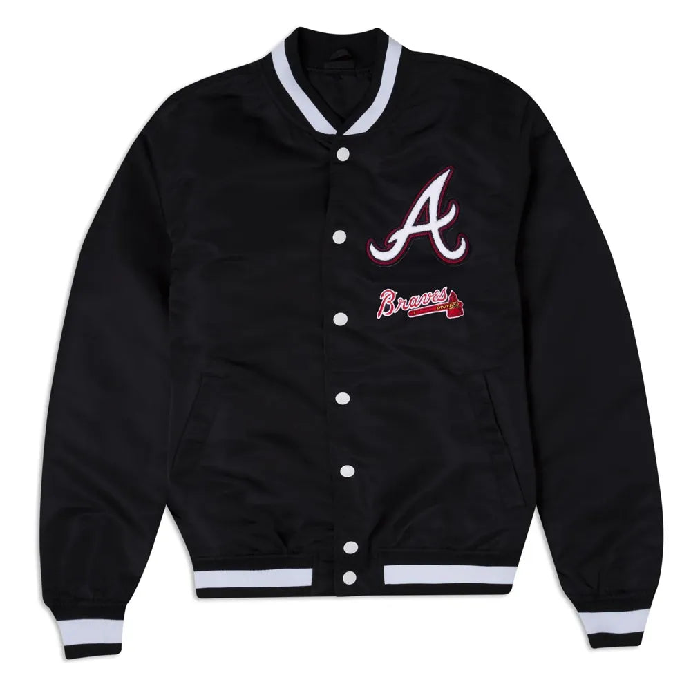 Atlanta Braves Black Sports Jacket – Front View