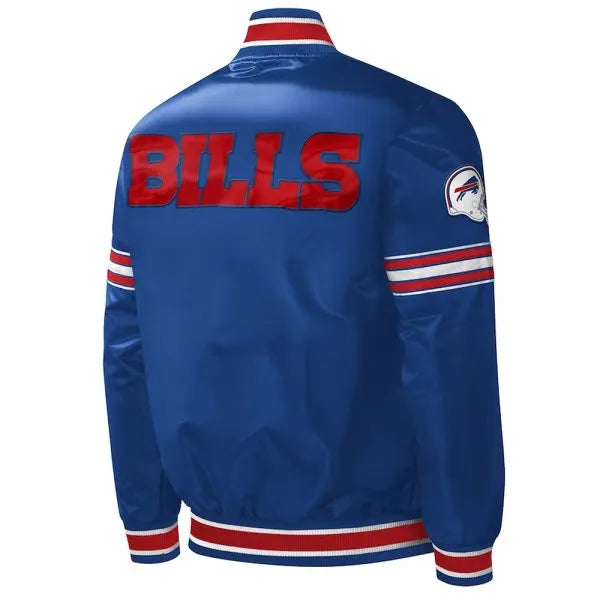 Buffalo Bills Blue Satin Jacket – Back View