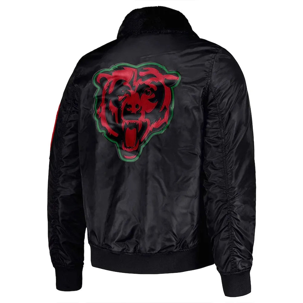 Chicago Bears Black Sports Jacket – Back View