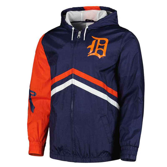 Detroit Tigers Undeniable Navy Full-Zip Windbreaker Jacket