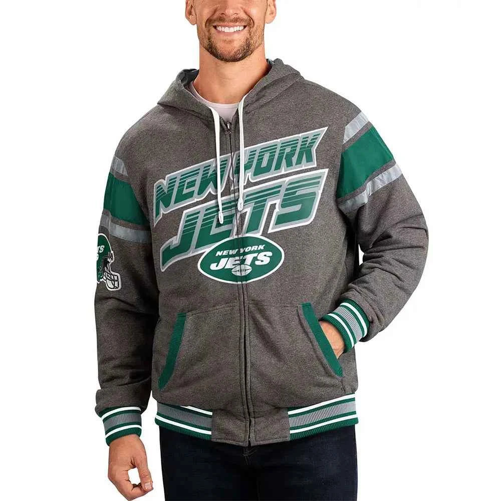 Gray New York Jets Extreme Hoodie