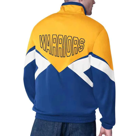 Golden State Warriors Rush Applique Gold/Royal Full-Zip Track Jacket