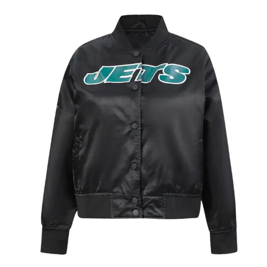 NFL Black Satin Jacket – Front View
